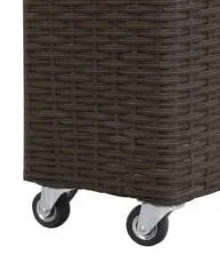 vidaXL Garden Raised Bed with 4 Pots 80x22x79 cm Poly Rattan Brown