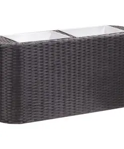 vidaXL Garden Raised Bed 80x25x40 cm Poly Rattan Black