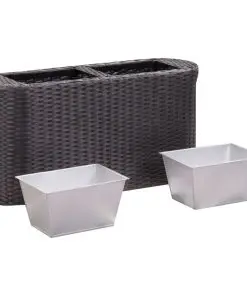 vidaXL Garden Raised Bed 80x25x40 cm Poly Rattan Black