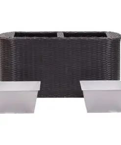vidaXL Garden Raised Bed 80x25x40 cm Poly Rattan Black