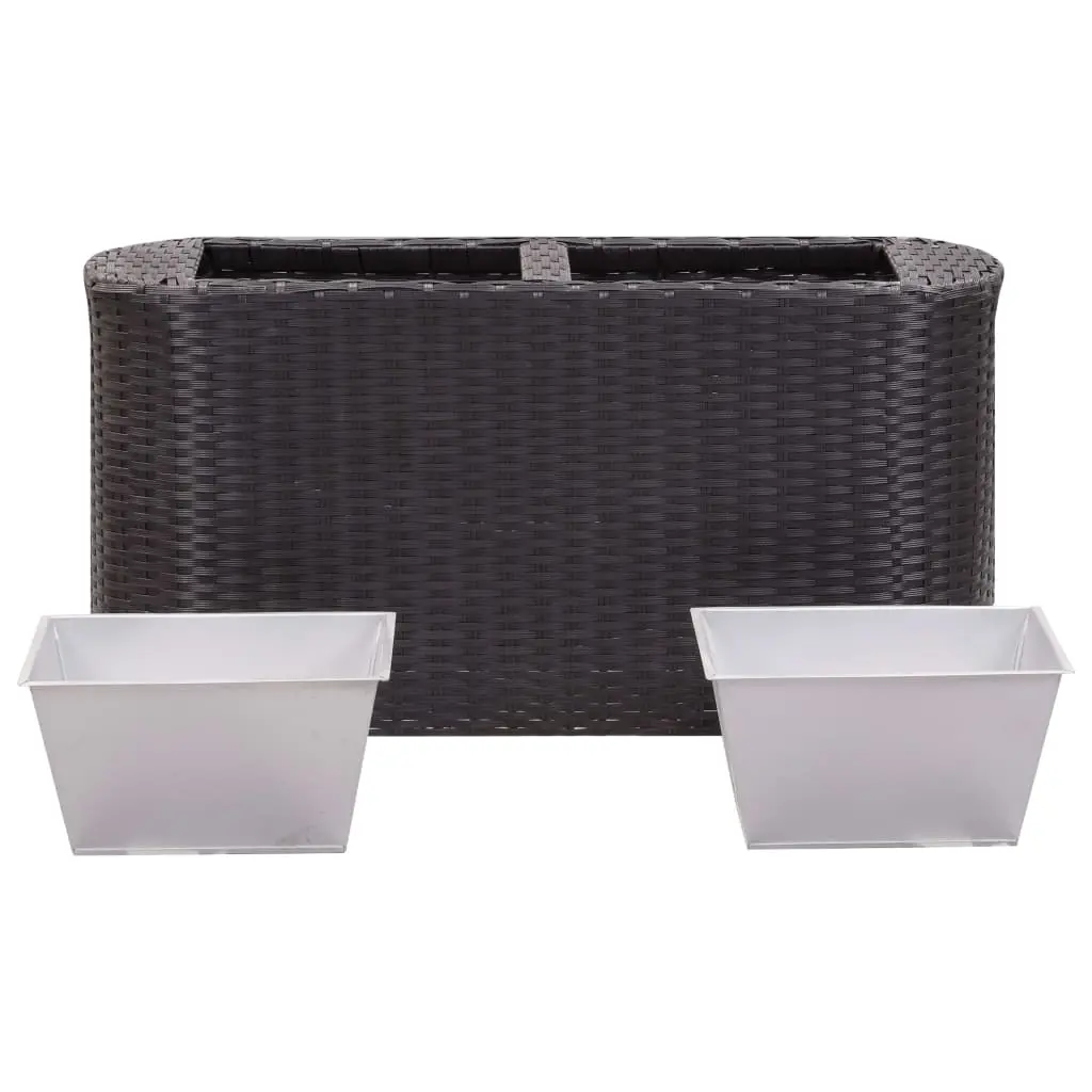 vidaXL Garden Raised Bed 80x25x40 cm Poly Rattan Black