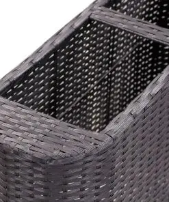 vidaXL Garden Raised Bed 80x25x40 cm Poly Rattan Black