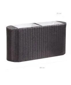 vidaXL Garden Raised Bed 80x25x40 cm Poly Rattan Black