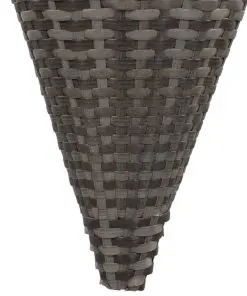 vidaXL Hanging Flower Baskets 2 pcs Poly Rattan Grey