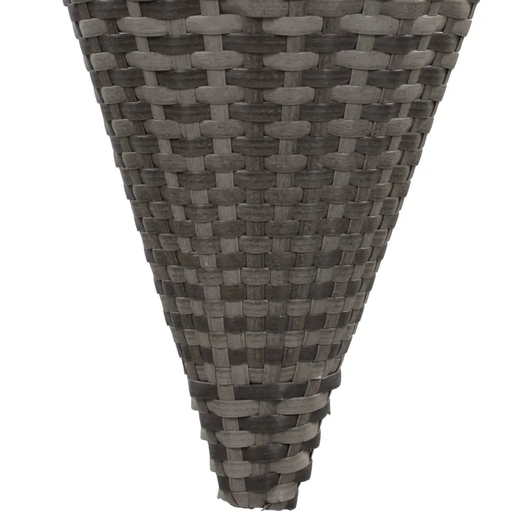 vidaXL Hanging Flower Baskets 2 pcs Poly Rattan Grey