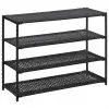 vidaXL Shoe Rack Black 80x30x60 cm Poly Rattan