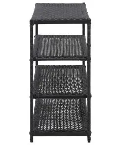 vidaXL Shoe Rack Black 80x30x60 cm Poly Rattan