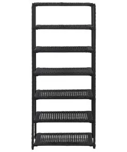 vidaXL Shoe Rack Black 50x30x120 cm Poly Rattan