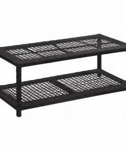 vidaXL Shoe Bench Black 80x40x30 cm Poly Rattan