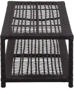 vidaXL Shoe Bench Black 80x40x30 cm Poly Rattan