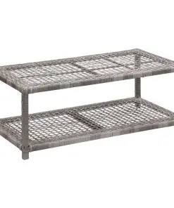 vidaXL Shoe Bench Grey 80x40x30 cm Poly Rattan