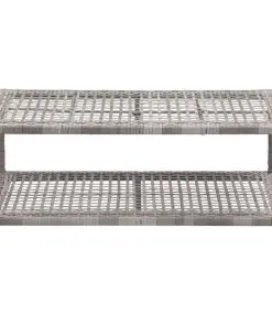 vidaXL Shoe Bench Grey 80x40x30 cm Poly Rattan