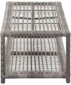 vidaXL Shoe Bench Grey 80x40x30 cm Poly Rattan