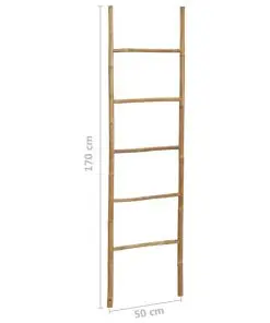 vidaXL Towel Ladder with 5 Rungs 170 cm Bamboo