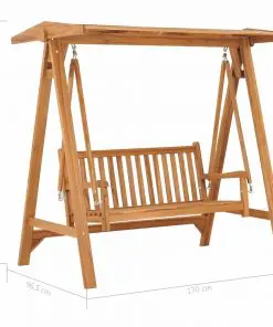 vidaXL Swing Bench 170 cm Solid Teak Wood