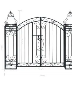 vidaXL Ornamental Garden Gate Wrought Iron 122×20.5×100 cm