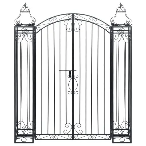 vidaXL Ornamental Garden Gate Wrought Iron 122×20.5×160 cm