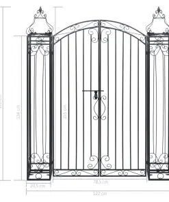 vidaXL Ornamental Garden Gate Wrought Iron 122×20.5×160 cm