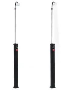 vidaXL Garden Solar Shower Black 215 cm 8 L