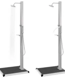 vidaXL Outdoor Shower with Tray WPC Stainless Steel