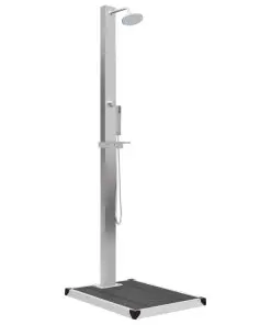 vidaXL Outdoor Shower with Tray WPC Stainless Steel