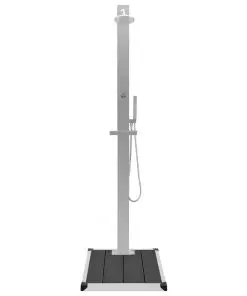 vidaXL Outdoor Shower with Tray WPC Stainless Steel
