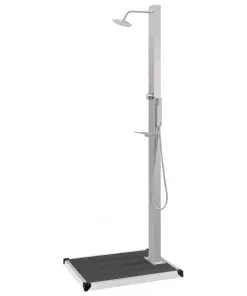 vidaXL Outdoor Shower with Tray WPC Stainless Steel