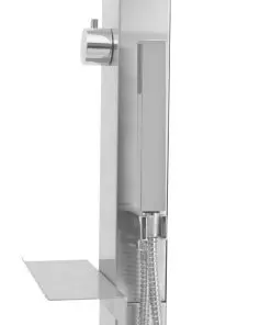 vidaXL Outdoor Shower with Tray WPC Stainless Steel