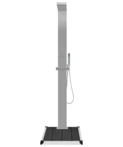 vidaXL Outdoor Shower with Tray WPC Stainless Steel