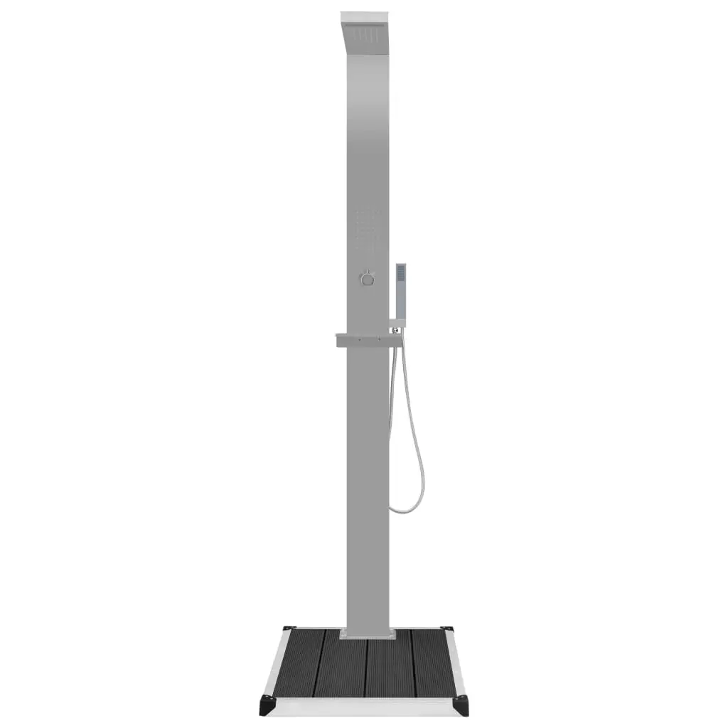 vidaXL Outdoor Shower with Tray WPC Stainless Steel
