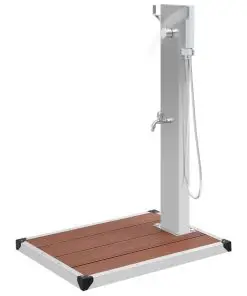 vidaXL Outdoor Shower with Tray WPC Stainless Steel