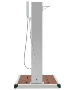 vidaXL Outdoor Shower with Tray WPC Stainless Steel