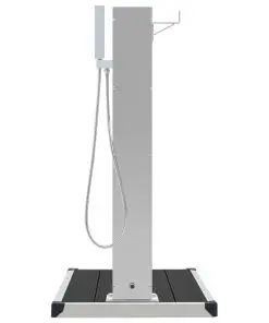 vidaXL Outdoor Shower with Tray WPC Stainless Steel