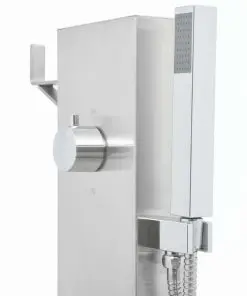 vidaXL Outdoor Shower with Tray WPC Stainless Steel