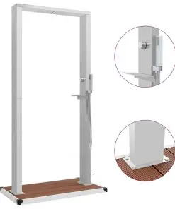vidaXL Outdoor Shower with Tray WPC Stainless Steel