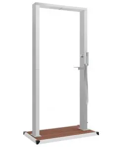 vidaXL Outdoor Shower with Tray WPC Stainless Steel