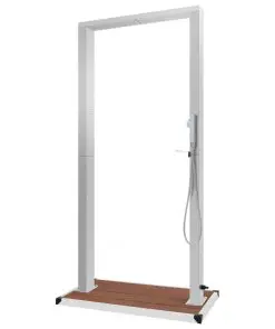 vidaXL Outdoor Shower with Tray WPC Stainless Steel