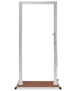 vidaXL Outdoor Shower with Tray WPC Stainless Steel