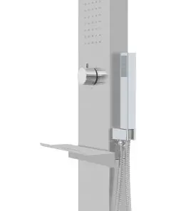 vidaXL Outdoor Shower with Tray WPC Stainless Steel