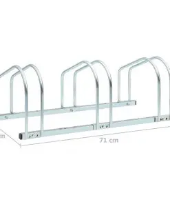 vidaXL 3-Bike Parking Floor Rack 71x33x27 cm Steel