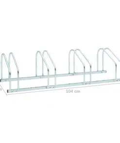 vidaXL 4-Bike Parking Floor Rack 104x33x27 cm Steel