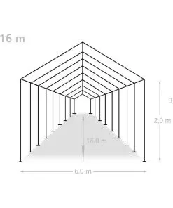 vidaXL Party Tent PE 6×16 m White