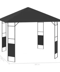 vidaXL Garden Gazebo 3×3 m Anthracite 160 g/m²