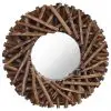 vidaXL Wall Mirror 40 cm Teak Round vidaXL Wall Mirror 40 cm Teak Round