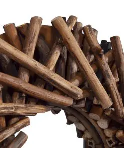 vidaXL Wall Mirror 60 cm Teak Round