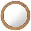 vidaXL Wall Mirror 60 cm Teak Round