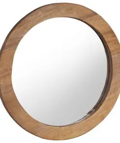 vidaXL Wall Mirror 60 cm Teak Round
