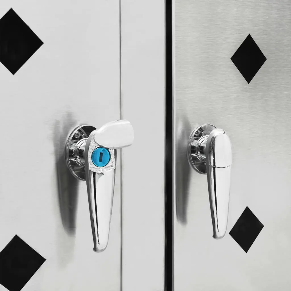 vidaXL Double Wheelie Bin Shed 240 L Stainless Steel