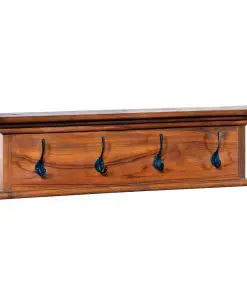vidaXL Wall Mounted Coat Rack 70x10x20 cm Solid Teak Wood