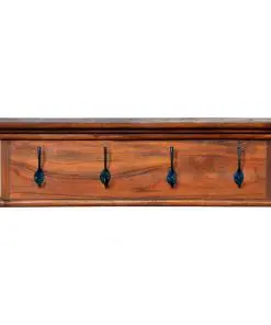 vidaXL Wall Mounted Coat Rack 70x10x20 cm Solid Teak Wood